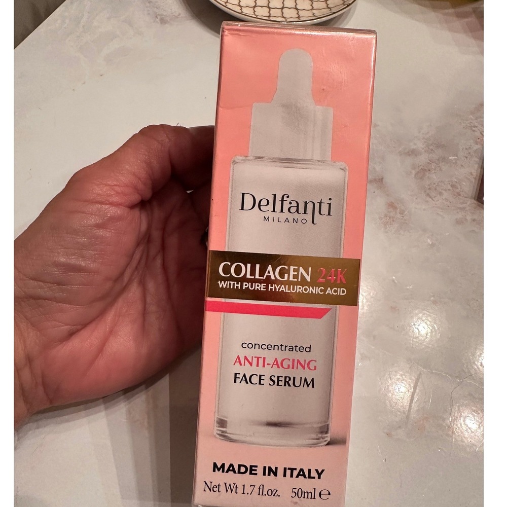 Delfanti Milano Collagen 24K Face Serum Women 1.7oz Pink NEW Anti-Aging Gold